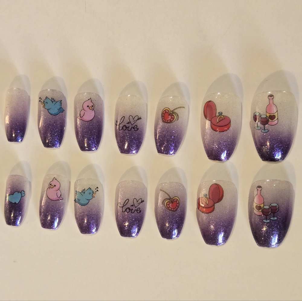 Purple Gradient Nail Art Set